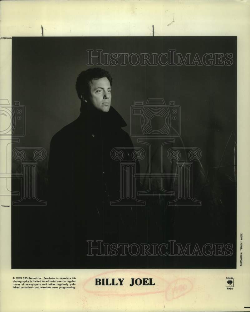 1989 Press Photo Billy Joel, soft rock singer, songwriter and musician.- Historic Images