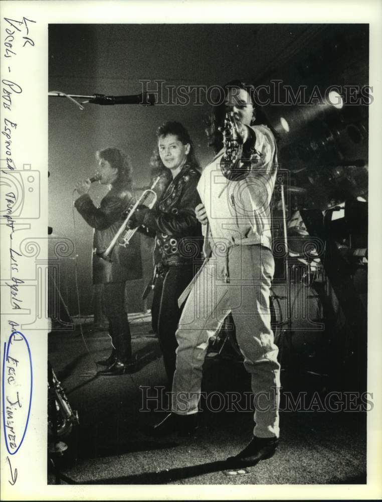 Press Photo Pete Espinoza, Luis Ayala and Eric Jimenez, vocalists and musicians - Historic Images