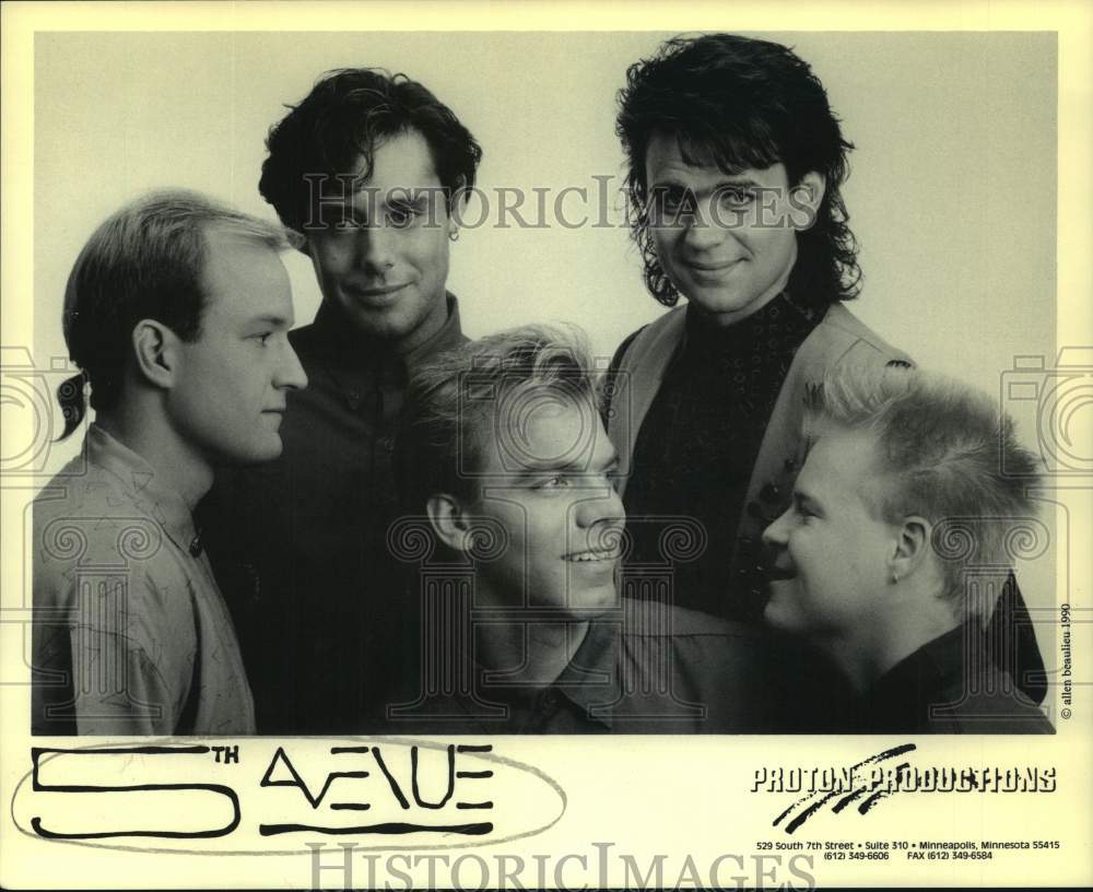 1990 Press Photo Four Members of the band 5th Avenue in closeup, Musicians- Historic Images