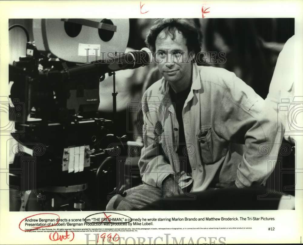 1990 Press Photo Andrew Bergman directs a scene from The Freshman. - sap11395- Historic Images