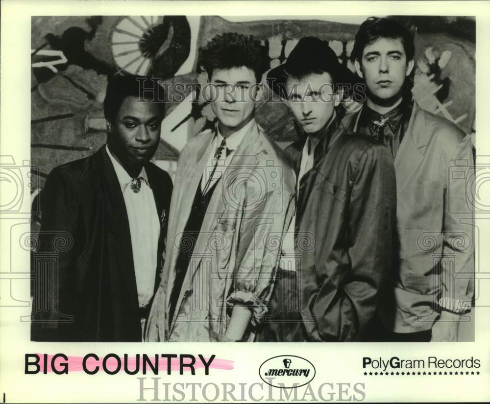 Press Photo Four Members of the band Big Country stand in portrait, Musicians - Historic Images