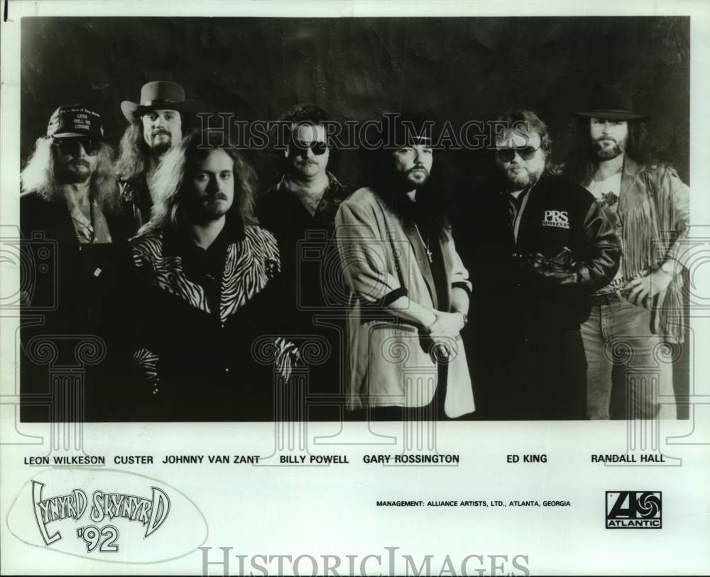 1992 Press Photo Seven Members of the band Lynyrd Skynyrd - sap11639- Historic Images