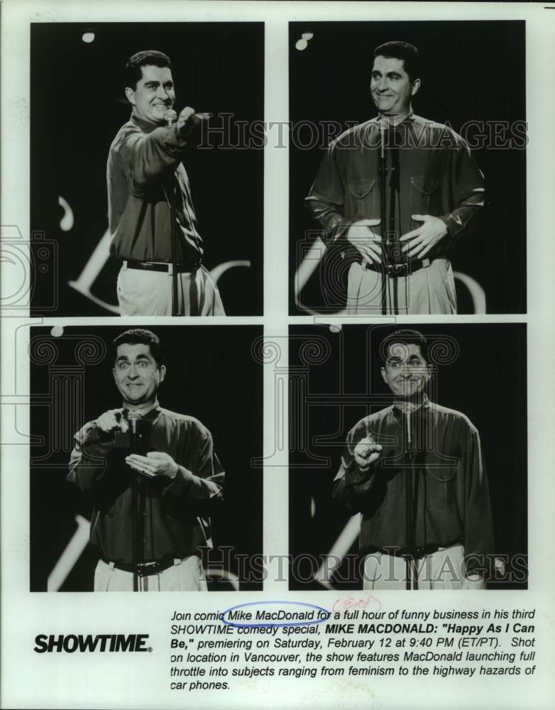 1996 Press Photo Mike MacDonald in composite for "Happy As I Can Be" Comedy Show- Historic Images