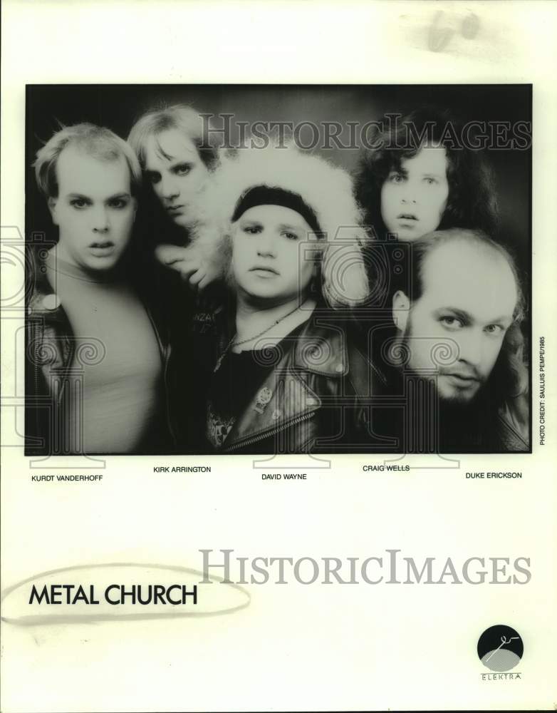 1985 Press Photo Five Members of the band Metal Church - sap13019- Historic Images