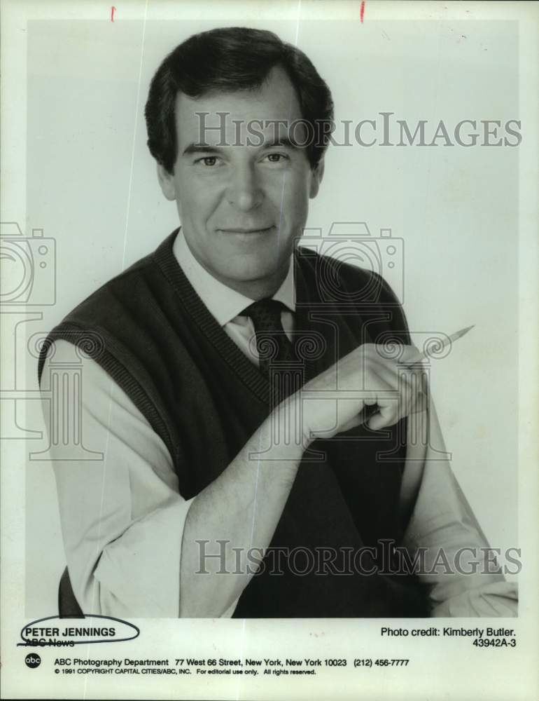 Press Photo Peter Jennings, ABC News Anchor - Historic Images