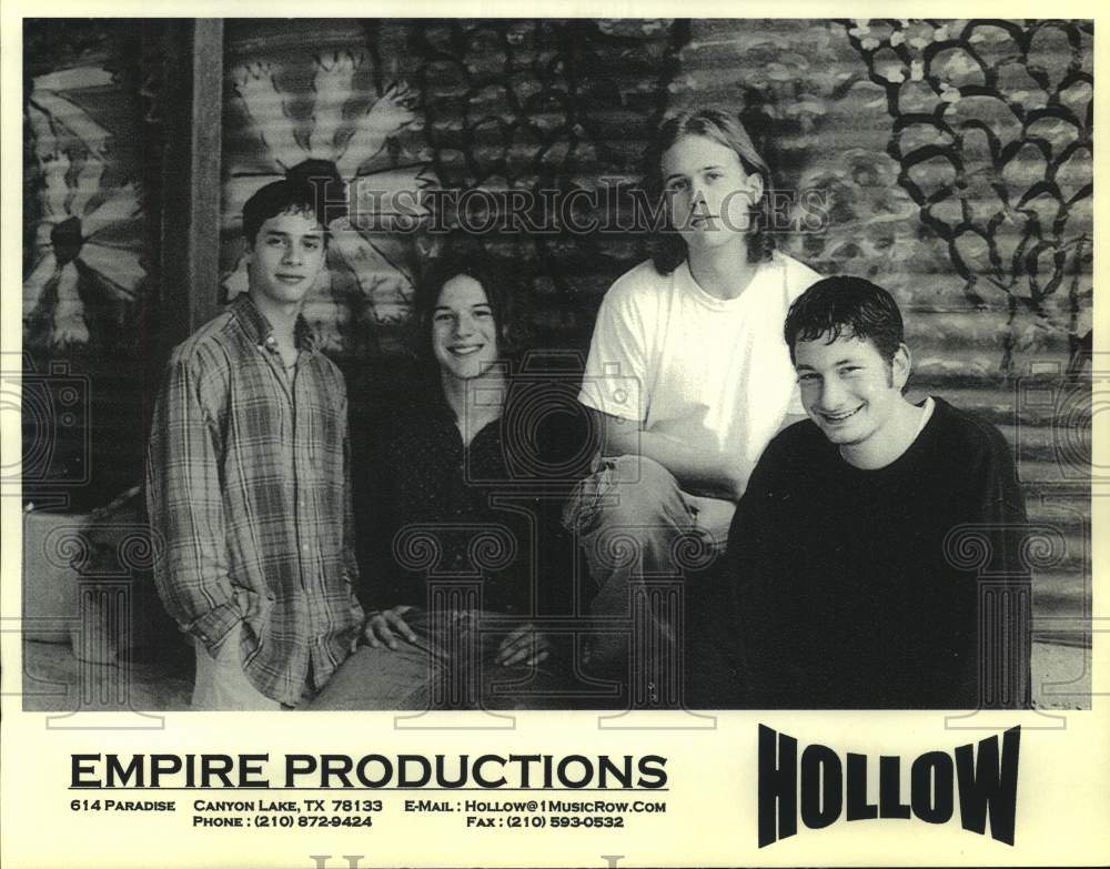 Press Photo Four Members of the band Hollow, Entertainers - Historic Images