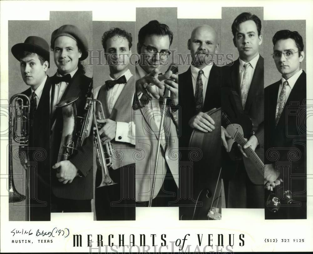 1997 Press Photo Seven Members of the swing band Merchants of Venus - sap14020- Historic Images