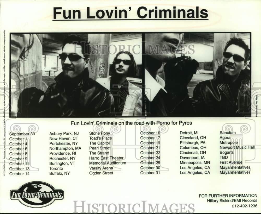 1996 Press Photo Members of the band Fun Lovin&#39; Criminals in composite- Historic Images