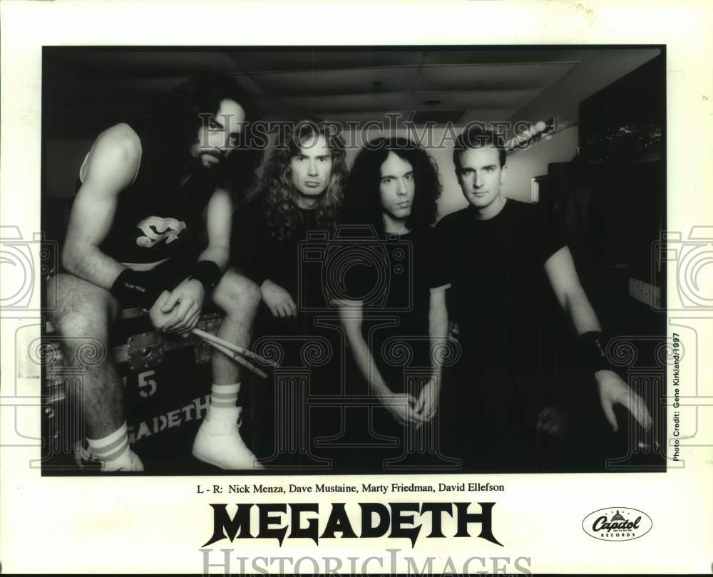 1997 Press Photo Four Members of the band Megadeth, Musicians - sap14394- Historic Images