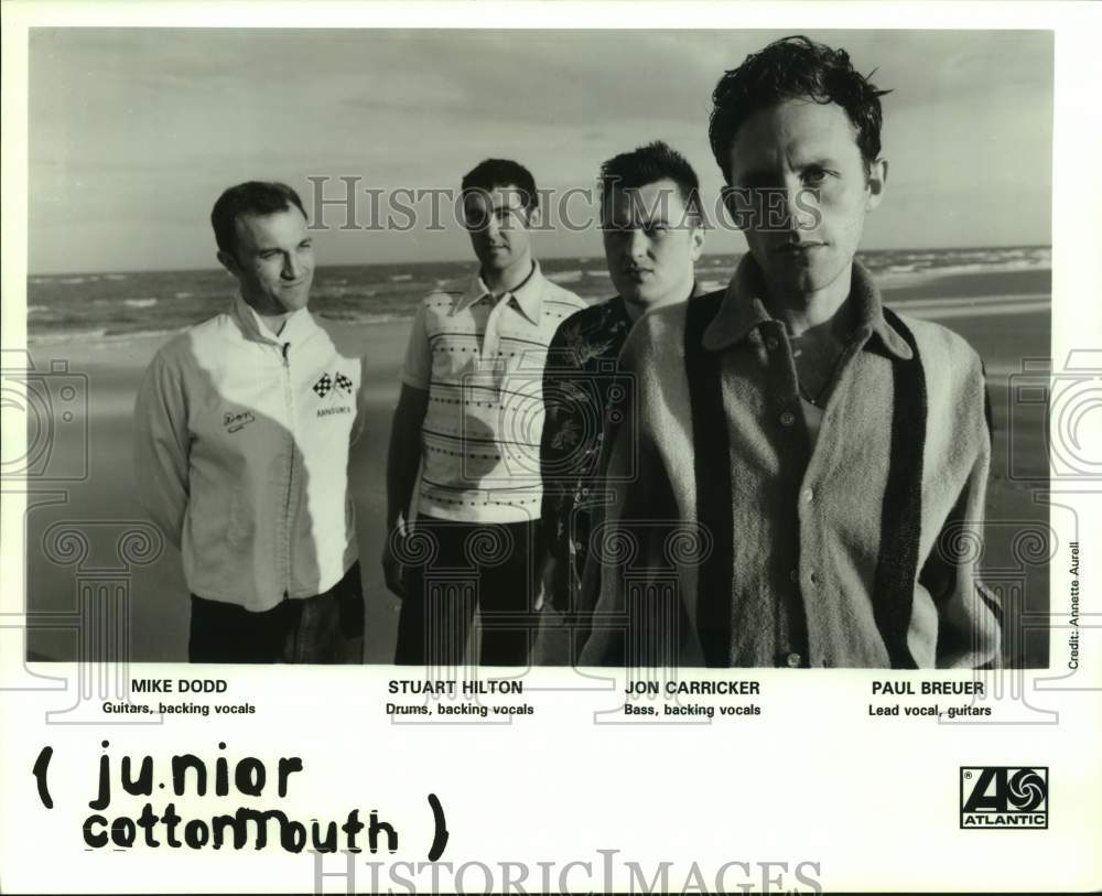 Press Photo Members of Junior Cottonmouth, English pop rock quartet. - Historic Images