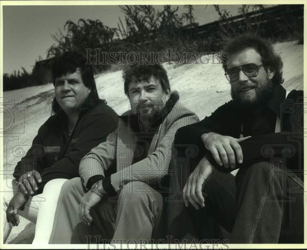 1990 Press Photo Three Members of the band Lost Prairie, Country and Rock Music- Historic Images