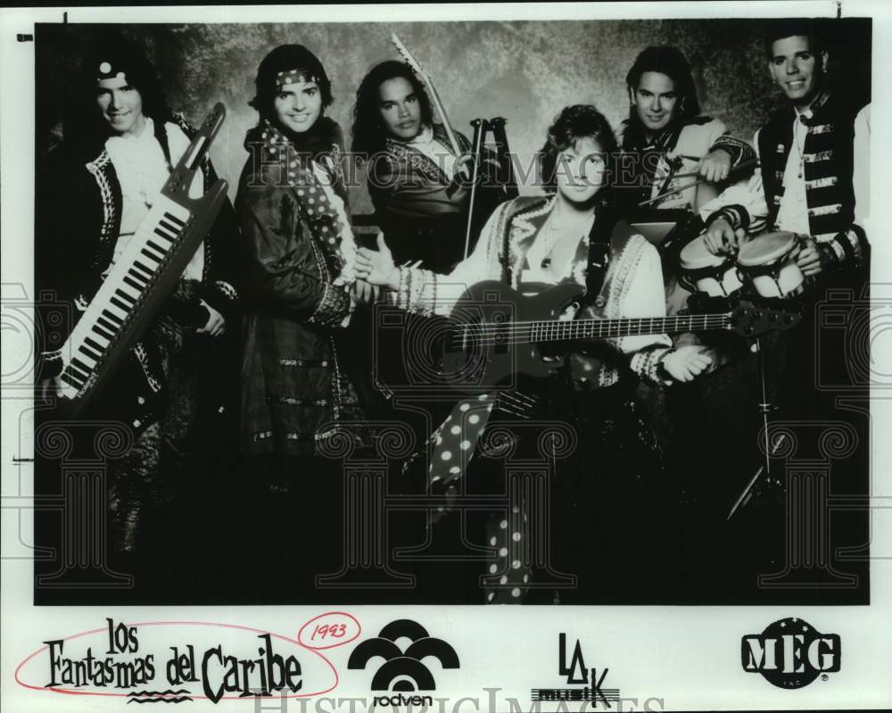 1993 Press Photo Los Fantasmas del Caribe, Musicians in Band - sap14548- Historic Images