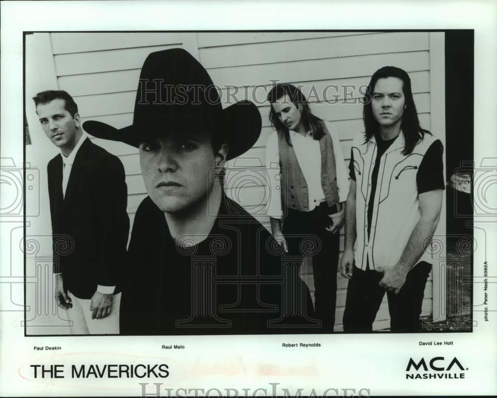 1992 Press Photo Four Musicians in the band The Mavericks, Entertainers- Historic Images