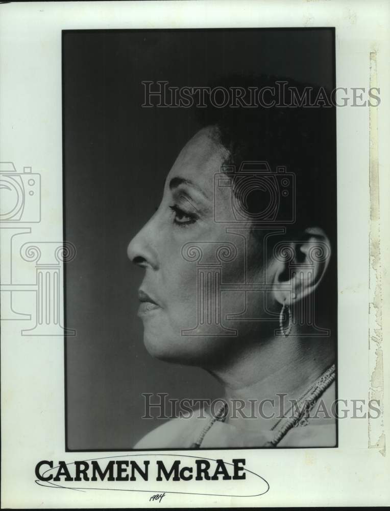 1984 Press Photo Carmen McRae, Singer in profile - sap15540- Historic Images