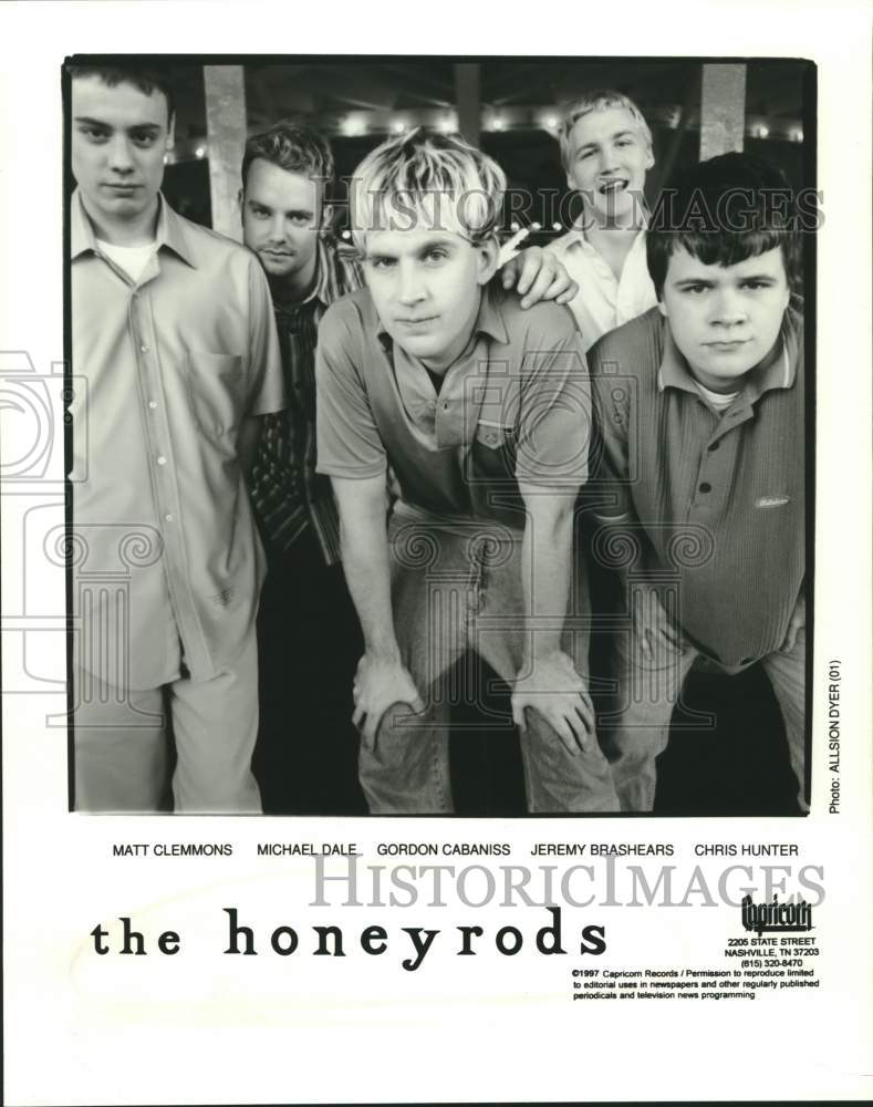 1997 Press Photo Five Members of the band The Honeyrods, Entertainers- Historic Images