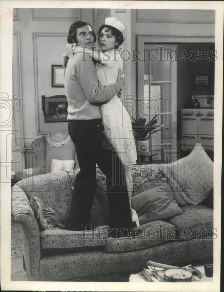 1979 Press Photo Steven Keats and Judith-Marie Bergan in &quot;Where&#39;s Poppa?&quot; on ABC- Historic Images