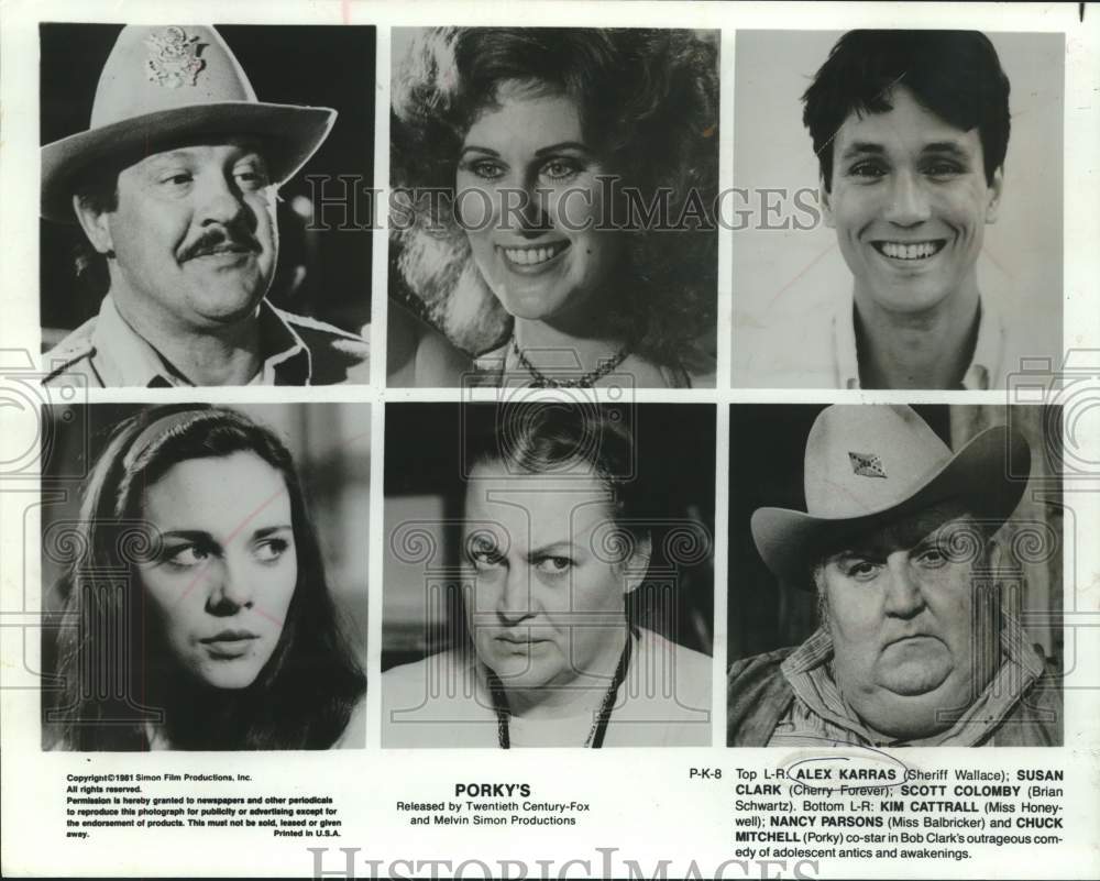 1981 Press Photo Composite of Actors, Actresses in &quot;Porky&#39;s&quot; Movie - sap17028- Historic Images