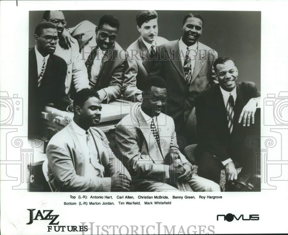 Press Photo Eight Members of the band Jazz Futures, Entertainers - Historic Images