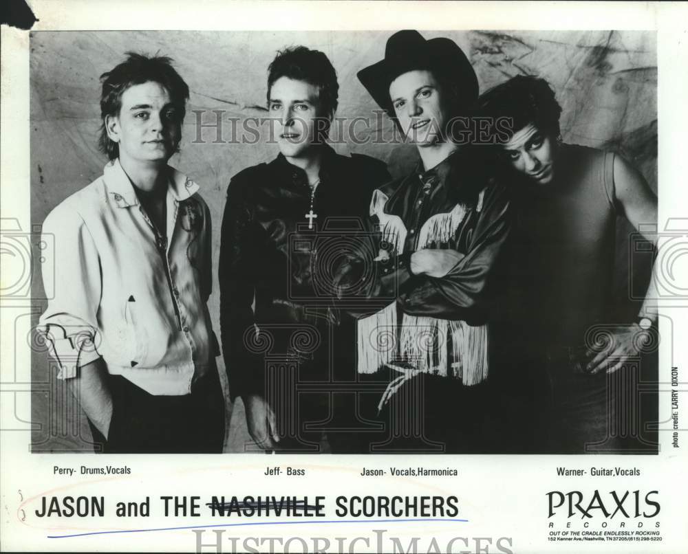 1980 Press Photo Members of Jason & the Scorchers, alternative country group.- Historic Images
