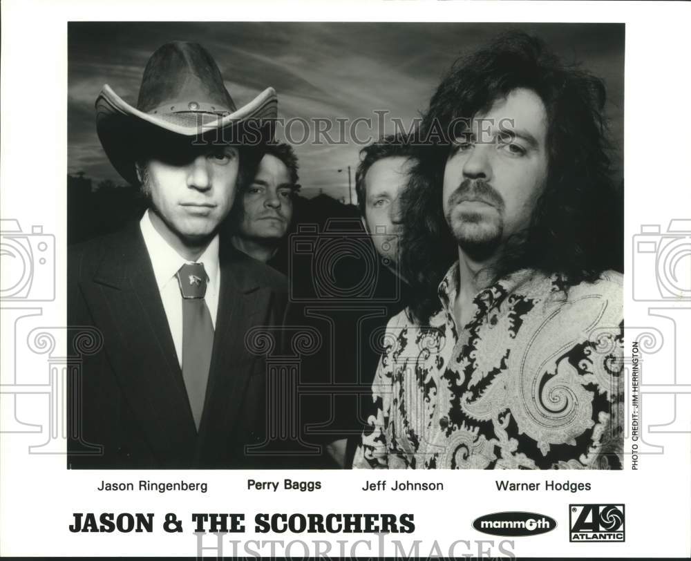 Press Photo Members of Jason & the Scorchers, alternative country group. - Historic Images