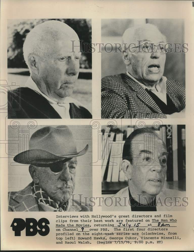 1976 Press Photo George Cukor & Howard Hawks on The Men Who Made the Movies.- Historic Images