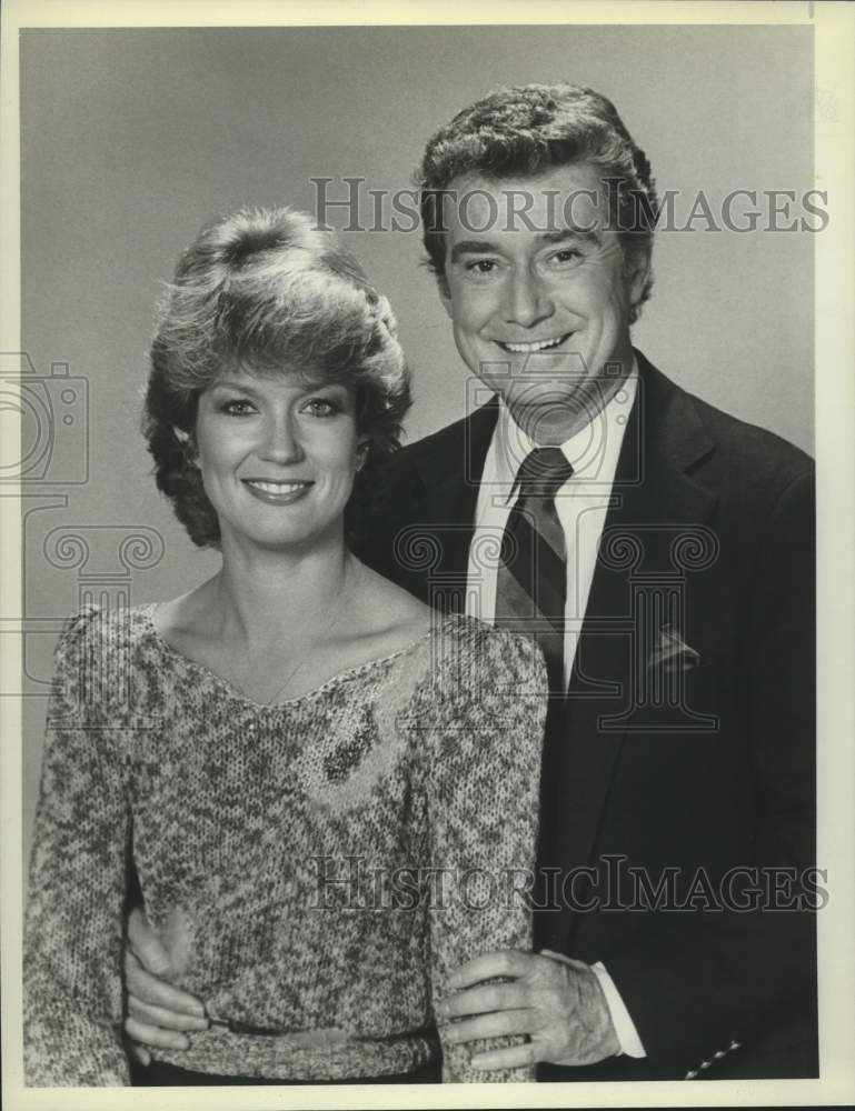 1981 Press Photo Hosts Mary Hart and Regis Philbin on NBC Television Network- Historic Images