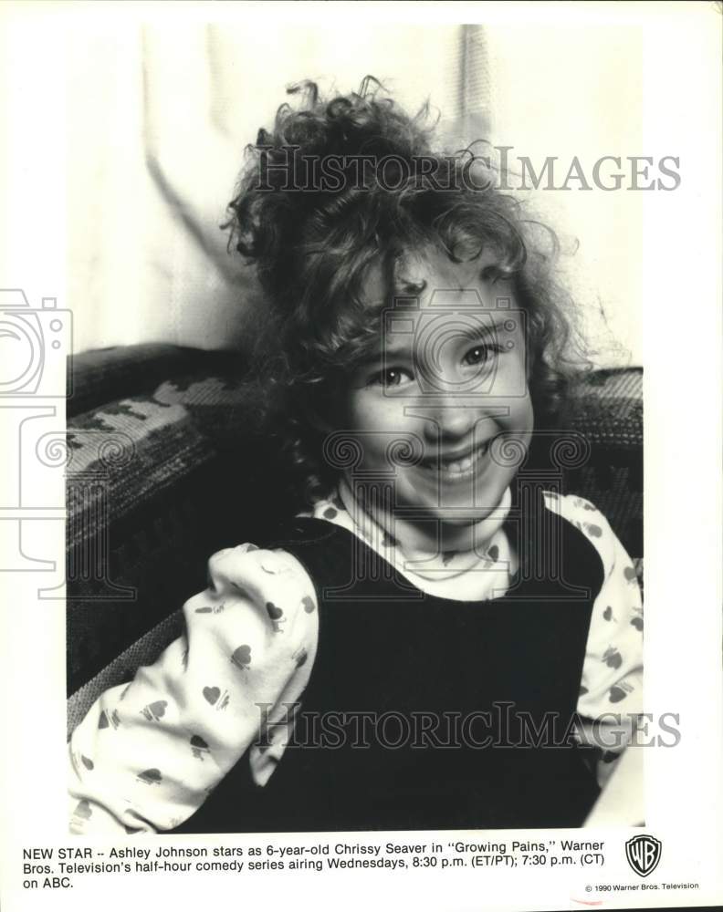 1990 Press Photo Actress Ashley Johnson in "Growing Pains" on ABC Television- Historic Images