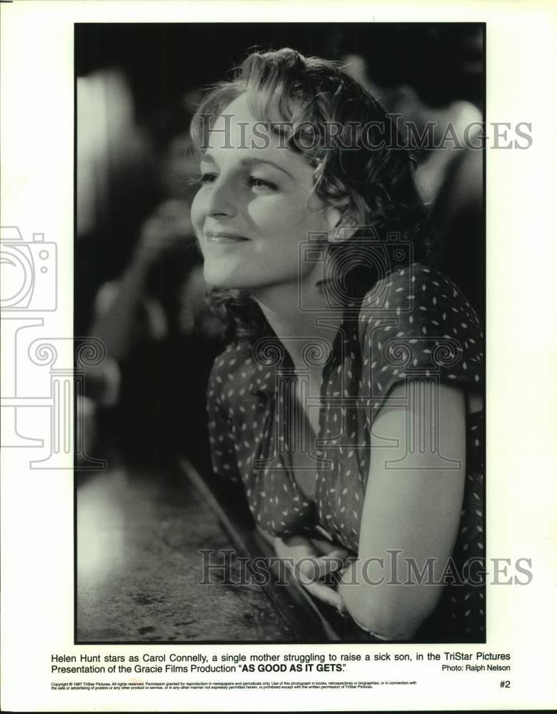 1997 Press Photo Actress Helen Hunt in "As Good As It Gets" Movie Scene- Historic Images