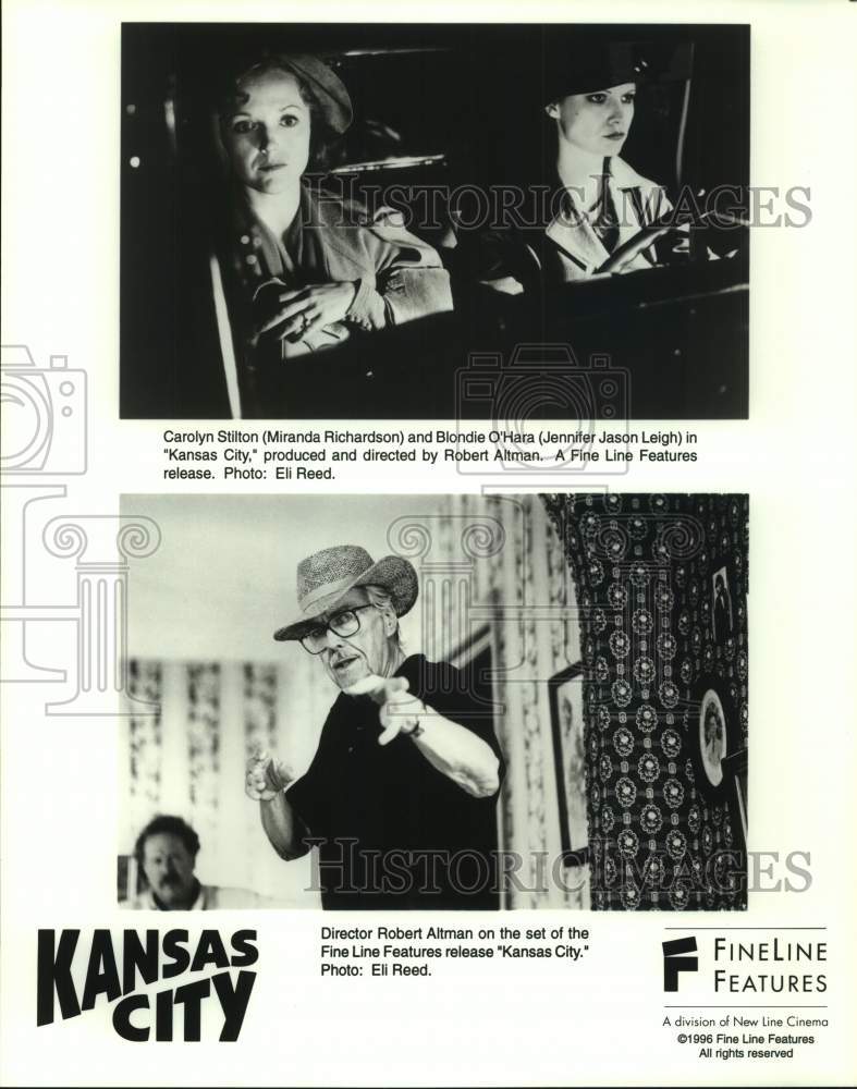 1996 Press Photo Director Robert Altman on the set of &quot;Kansas City&quot; with Actors- Historic Images