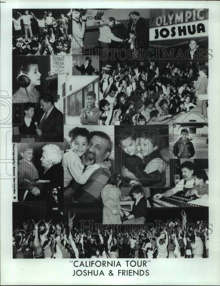 1987 Press Photo Collage of Joshua & Friends on "California Tour" - sap18976- Historic Images