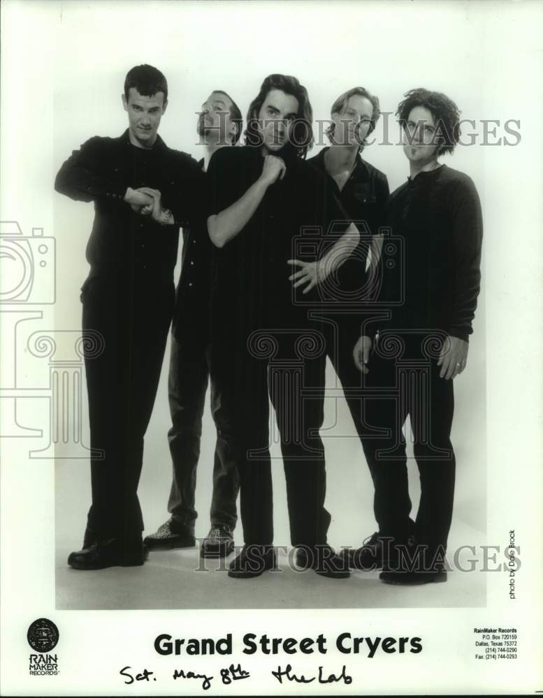 1999 Press Photo Five Members of the band Grand Street Cryers, Entertainers- Historic Images