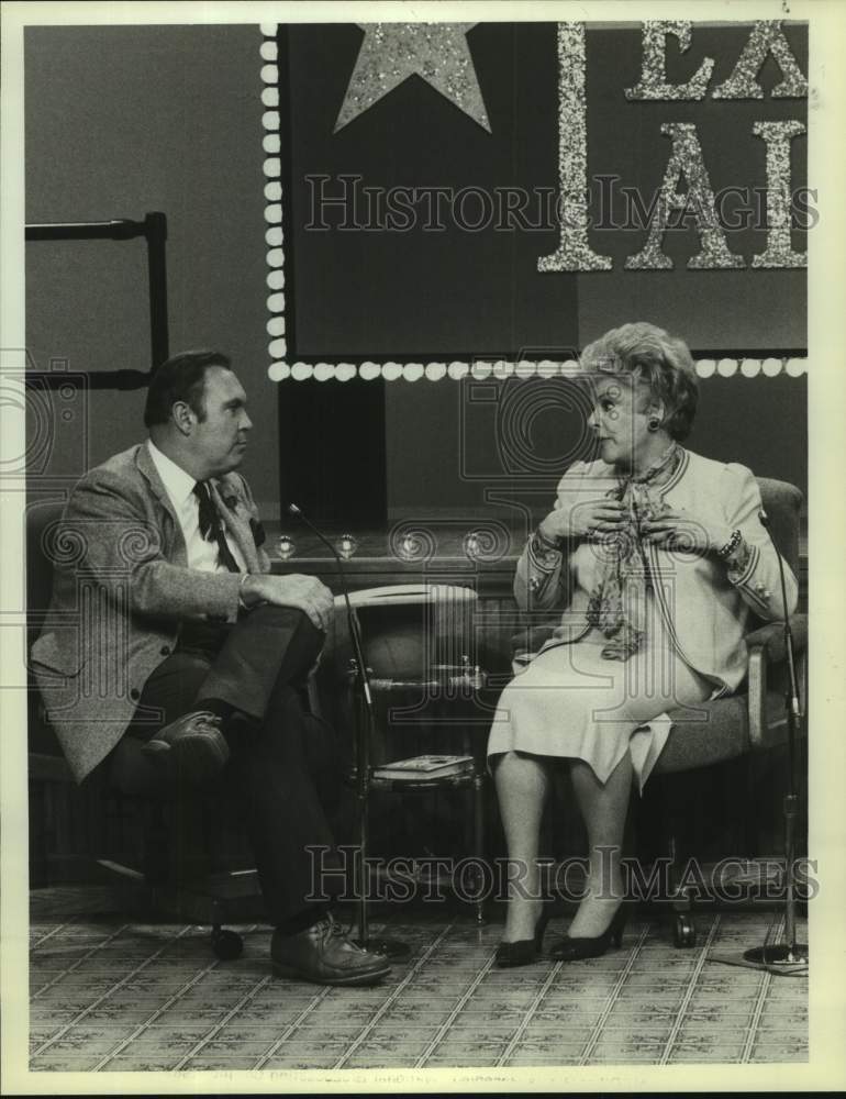1982 Press Photo Actress Virginia Graham with Willard Scott on &quot;Texas&quot; Series- Historic Images
