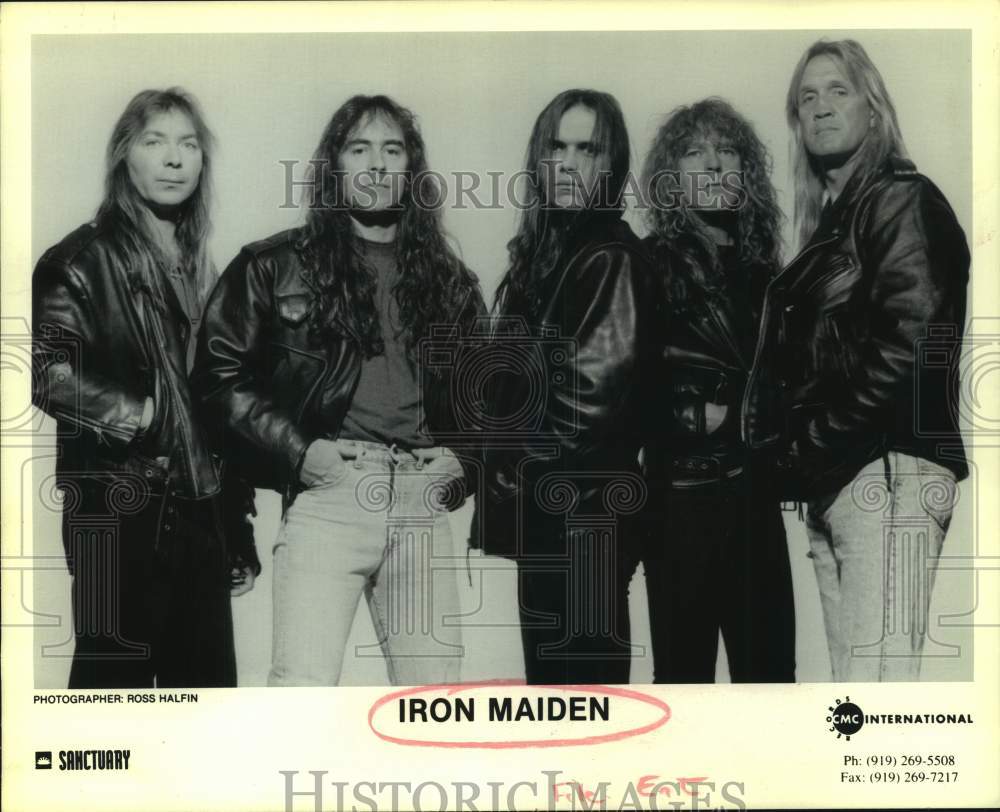 1996 Press Photo Members of Iron Maiden, English heavy metal band. - sap19851- Historic Images