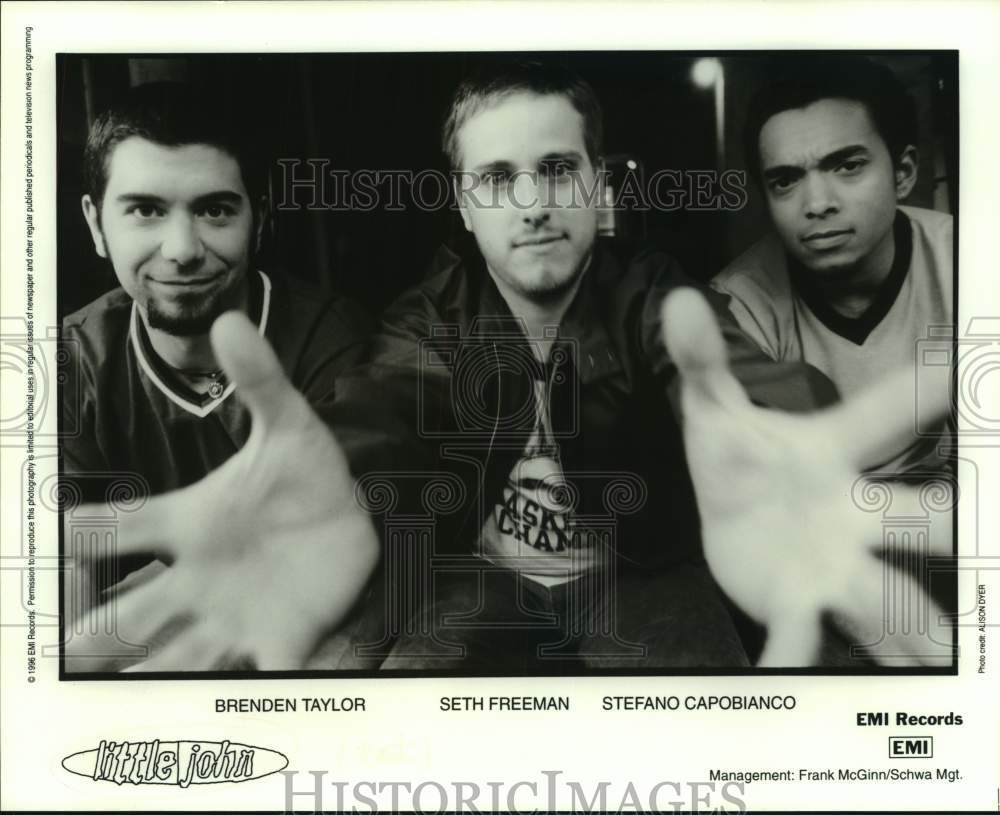 1996 Press Photo Brenden Taylor, Seth Freeman, Stefano Capobianco in Little John- Historic Images