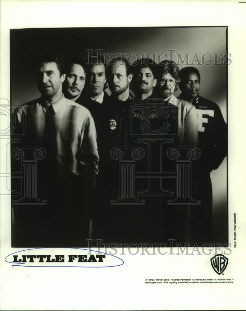 1990 Press Photo Little Feat Band members in portrait, Entertainers, Musicians- Historic Images