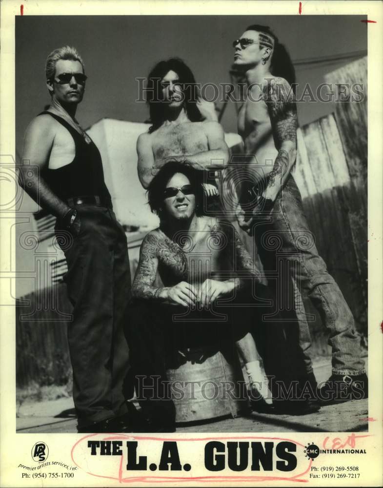 1996 Press Photo Four Members of the band The L.A. Guns, Entertainers- Historic Images