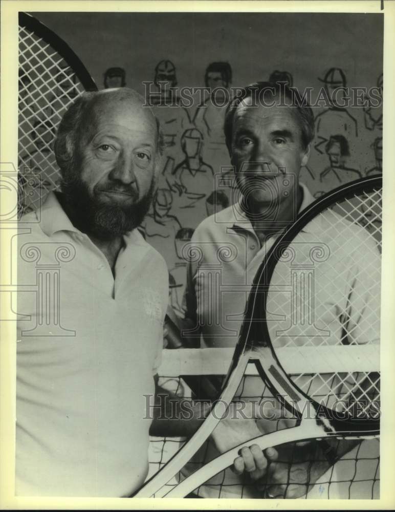 1987 Press Photo NBC sports commentaries Dick Enberg and Bud Collins - sap20846 - Historic Images