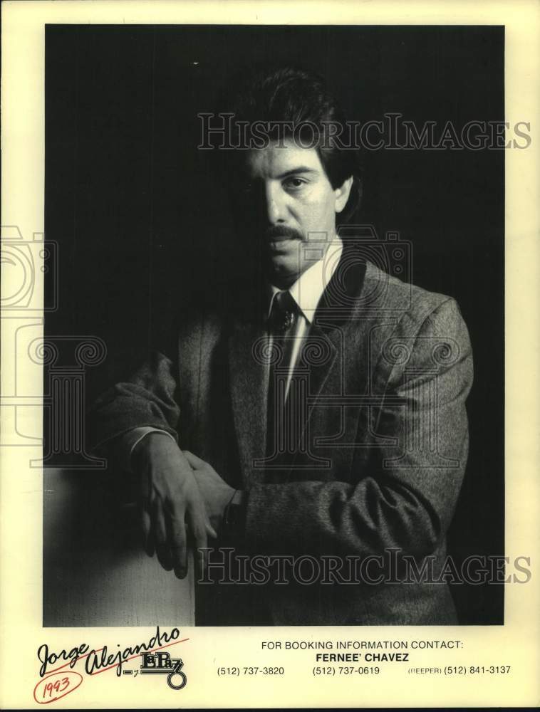 1993 Press Photo Recording Artist Jorge Alejandro - sap20903- Historic Images