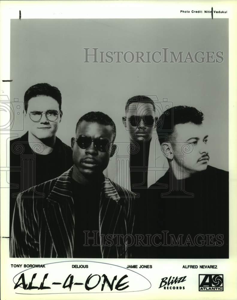 Press Photo Four Members of All-4-One Band, Entertainers, Musicians - Historic Images