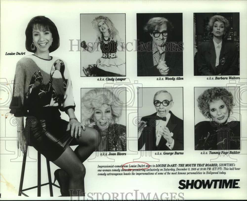 1989 Press Photo Louise DuArt, Impressionist and Comedian as Characters- Historic Images