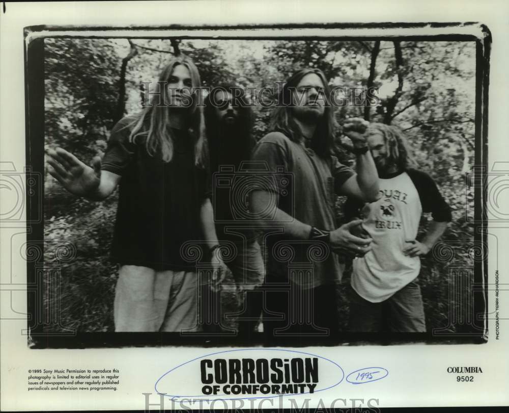 1995 Press Photo Corrosion of Conformity band Members, Four Musicians- Historic Images