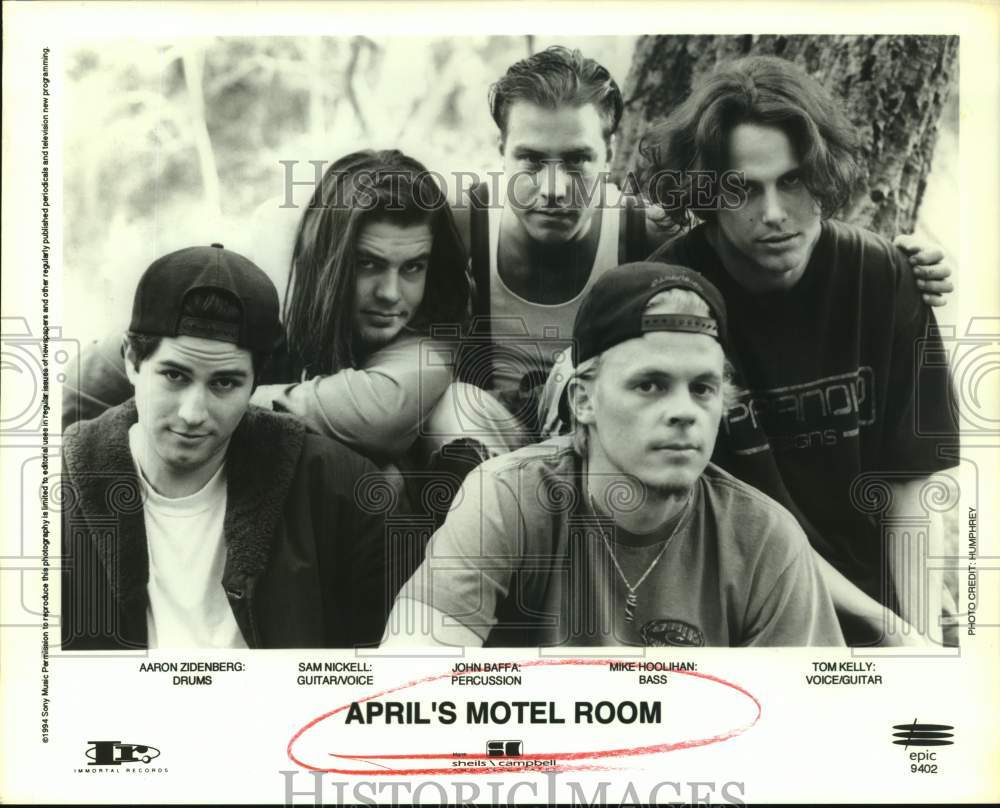 1994 Press Photo Five Members of the band April&#39;s Motel Room, Entertainers- Historic Images