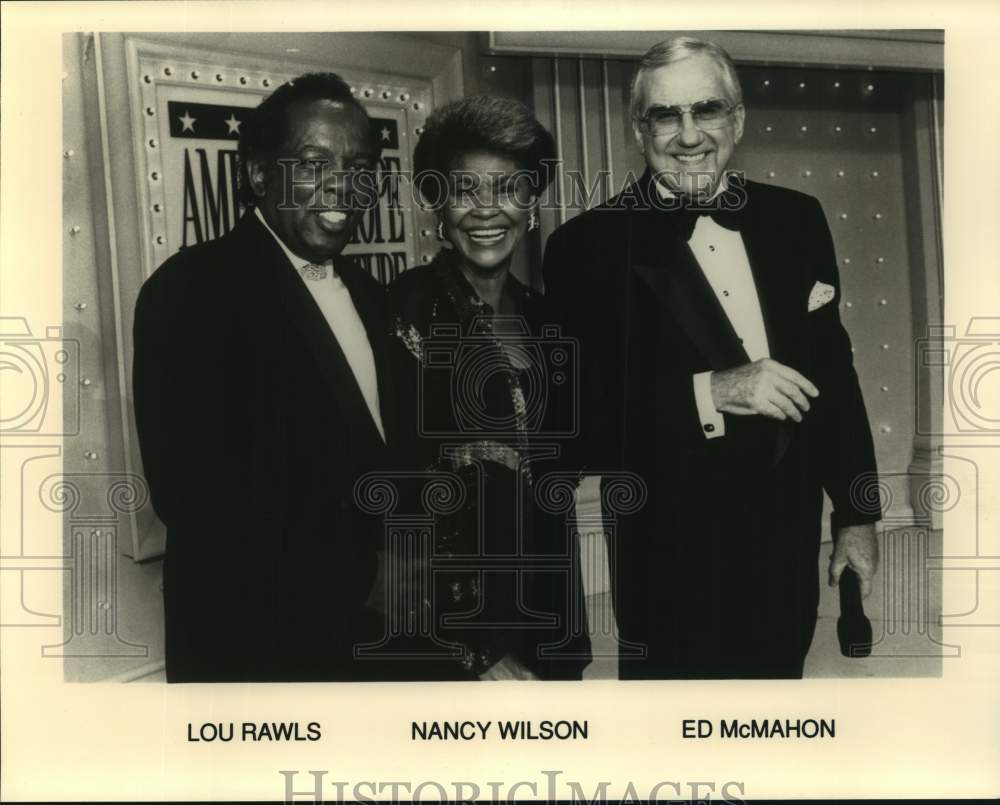 Press Photo Lou Rawls, Nancy Wilson, Ed McMahon on Television Show - Historic Images