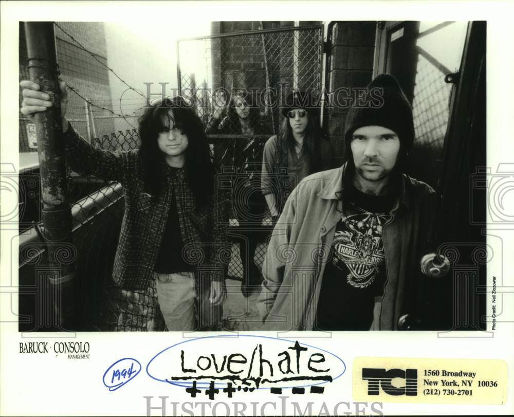 1994 Press Photo Four Members of the band Love/Hate, Entertainers - sap21833- Historic Images