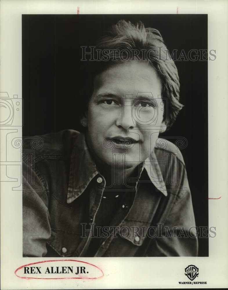 1979 Press Photo Singer Rex Allen, Jr., Musician in closeup - sap22154- Historic Images