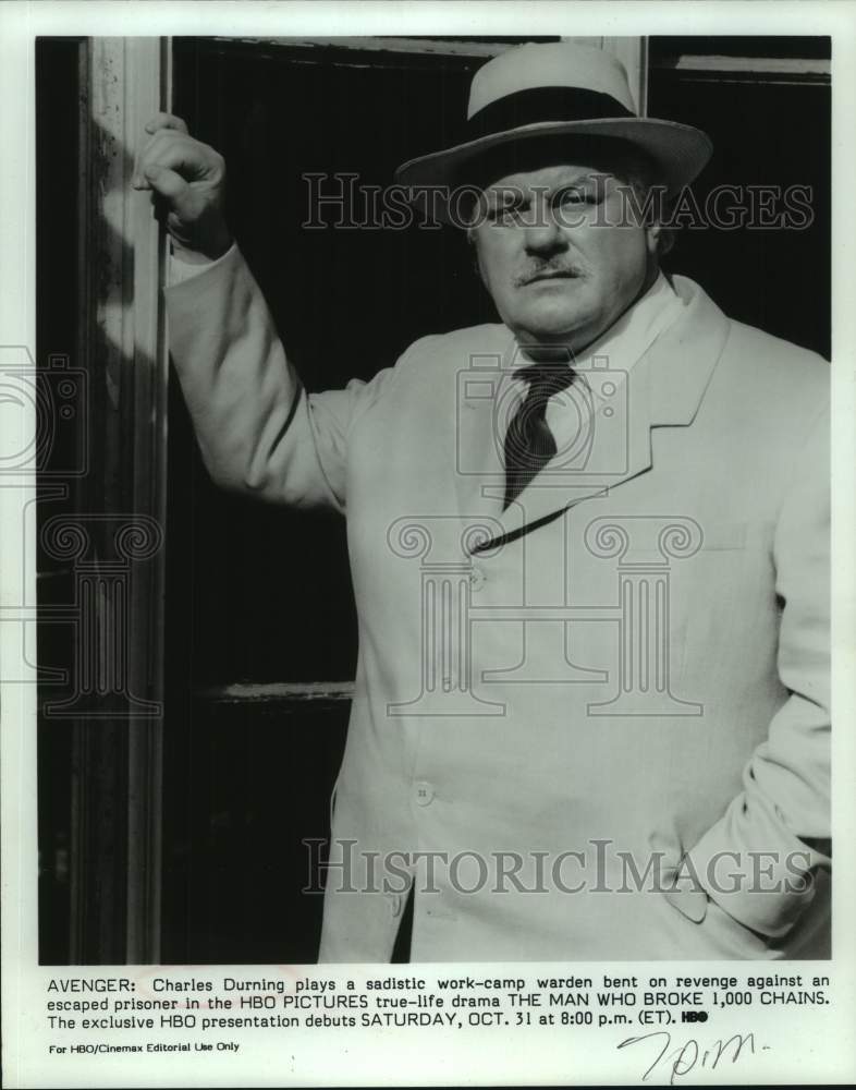 2001 Press Photo Actor Charles Durning in "The Man Who Broke 1,000 Chains"- Historic Images