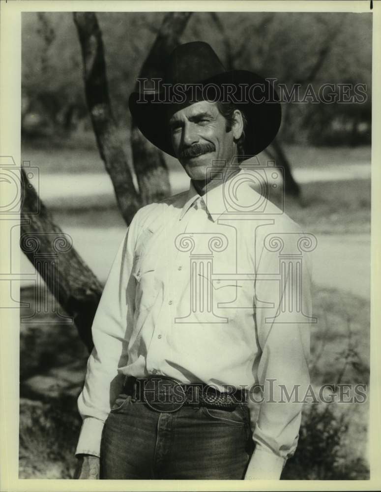 1983 Press Photo Actor Sam Elliott stars as Chance in &quot;The Yellow Rose&quot; on NBC- Historic Images