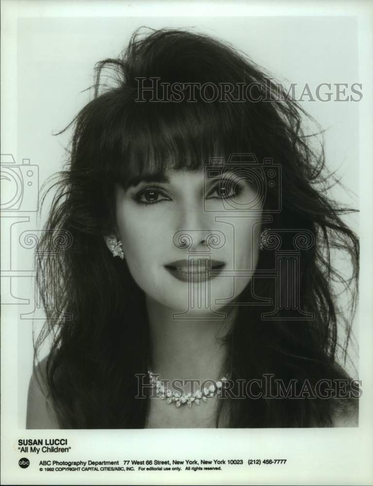 1992 Press Photo Actress Susan Lucci on Television&#39;s &quot;All My Children&quot;- Historic Images