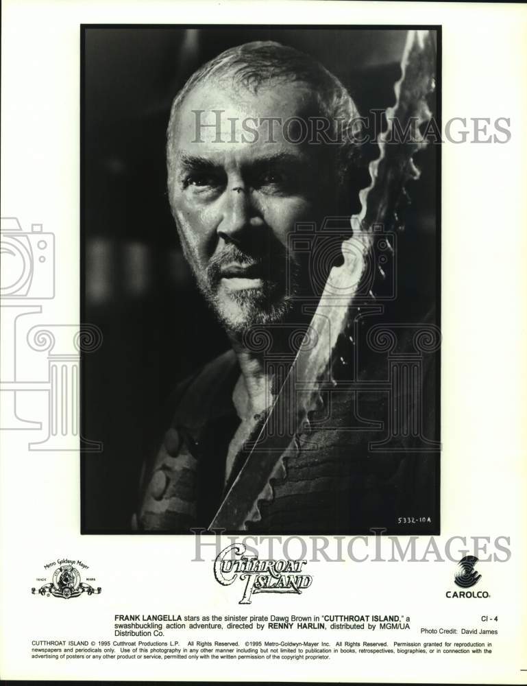 1995 Press Photo Frank Langella portrays a sinister pirate in &quot;Cutthroat Island&quot;- Historic Images