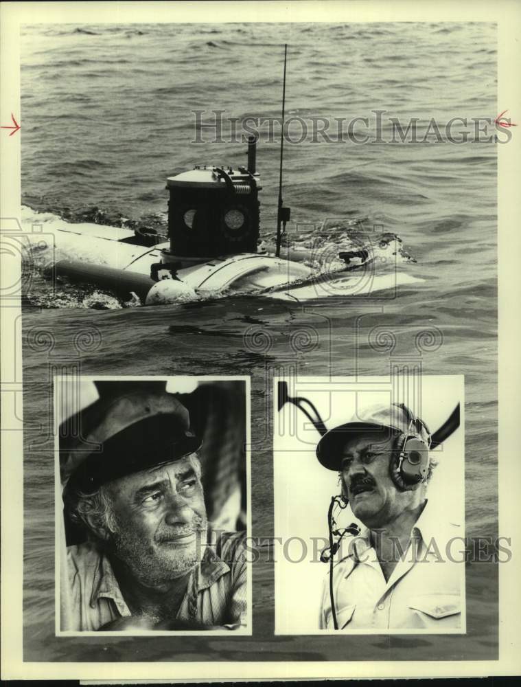 1974 Press Photo Martin Balsam and Lee J. Cobb in "Trapped Beneath the Sea" - Historic Images